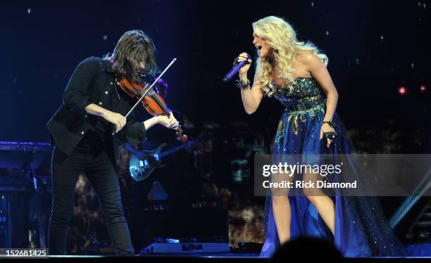 Carrie Underwood brings her "BLOWN AWAY" tour to the Bridgestone Arena on September 23, 2012 in Nashville, Tennessee.