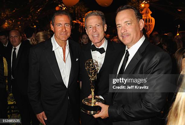 Of HBO Entertainment Richard Plepler, CEO of Time Warner Jeff Bewkes Time Warner and actor Tom Hanks attend HBO's Official Emmy After Party at The...