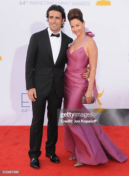 Actress Ashley Judd and husband Dario Franchitti arrive at the 64th Primetime Emmy Awards at Nokia Theatre L.A. Live on September 23, 2012 in Los...