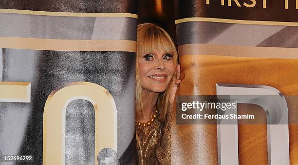 Britt Ekland attends a photocall to announce the Bond 50 Blu-ray collection at HMV, Oxford Street on September 24, 2012 in London, England.