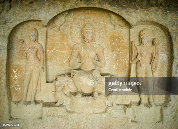 statues - nasik caves stock pictures, royalty-free photos & images