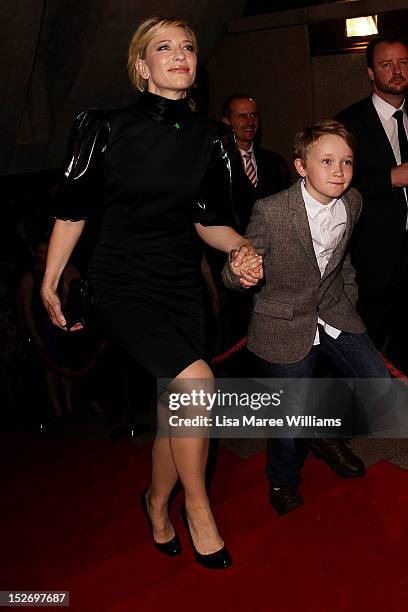Cate Blanchett and son Roman arrive at the 2012 Helpmann Awards at the Sydney Opera House on September 24, 2012 in Sydney, Australia.