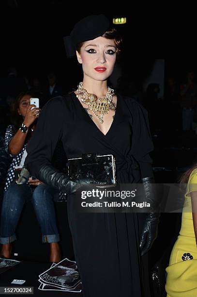 Janet Fischietto attends the DSquared2 Spring/Summer 2013 fashion show as part of Milan Womenswear Fashion Week on September 24, 2012 in Milan, Italy.