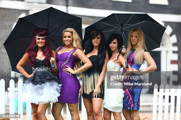 Nicole Morris, Carley Belmonte, Natalee Harris, Lateysha Grace and Jenna Jonathon attend a photocall ahead of the new series of 'The Valleys' on...