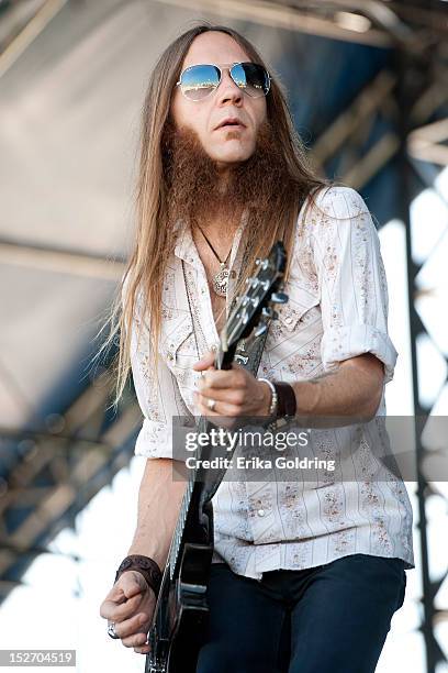 Charlie Starr of Blackberry Smoke performs during DeLuna Fest on September 23, 2012 in Pensacola Beach, Florida.