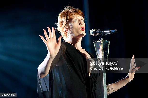 Florence Welch of Florence + The Machine performs during DeLuna Fest on September 23, 2012 in Pensacola Beach, Florida.