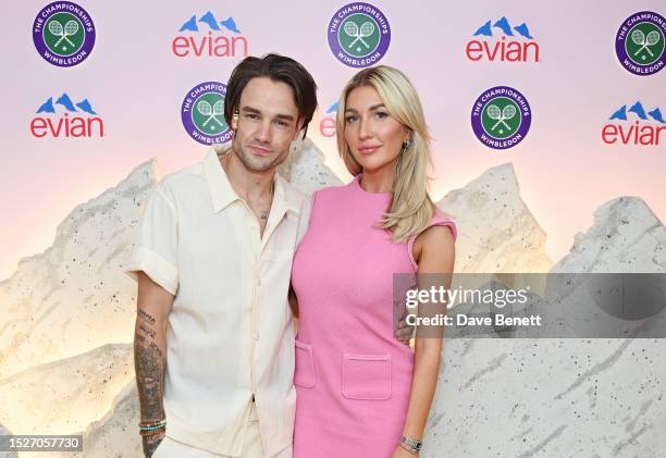 Liam Payne and Kate Cassidy pose in the evian VIP Suite At Wimbledon 2023 on July 12, 2023 in London, England.
