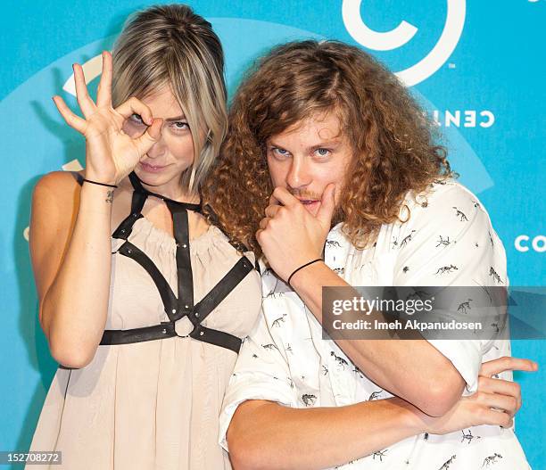 Actor Blake Anderson and Rachael Finley attend the 2012 Primetime Emmy Awards Comedy Central Party at Cecconi's Restaurant on September 23, 2012 in...