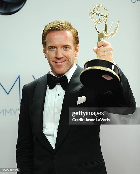 Actor Damian Lewis poses in the press room at the 64th Primetime Emmy Awards at Nokia Theatre L.A. Live on September 23, 2012 in Los Angeles,...