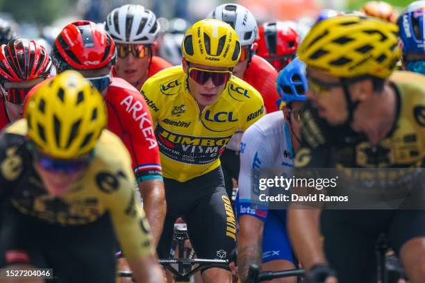 Jonas Vingegaard of Denmark and Team Jumbo-Visma - Yellow Leader Jersey competes during the stage eight of the 110th Tour de France 2023 a 200.7km...