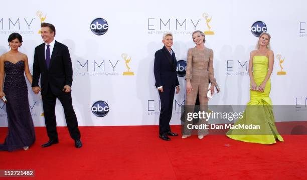 Alec Baldwin, Ellen DeGeneres, Poria de Rossi and Julie Bowen arrives at the 64th Primetime Emmy Awards held at Nokia Theatre L.A. Live on September...