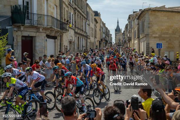 General view of the peloton prior to the stage eight of the 110th Tour de France 2023 a 200.7km stage from Libourne to Limoges / #UCIWT / on July 08,...