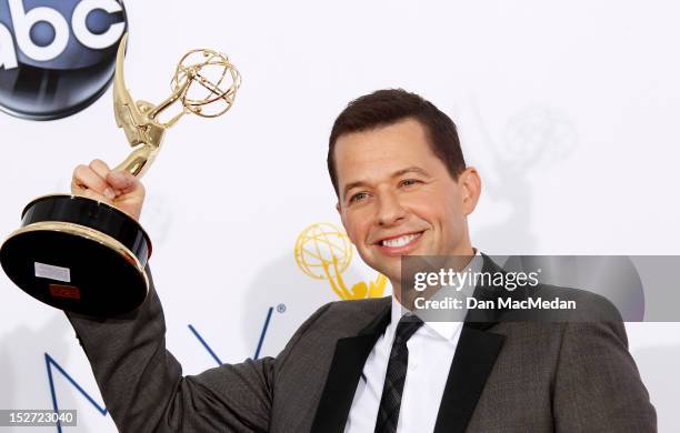 Actor Jon Cryer poses in the press room at the 64th Primetime Emmy Awards held at Nokia Theatre L.A. Live on September 23, 2012 in Los Angeles,...