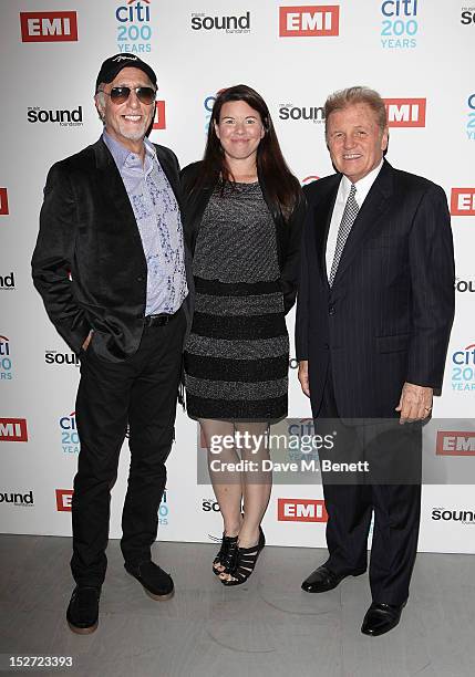 Beach Boys David Marks and Bruce Johnston arriveat the EMI Music Sound Foundation fundraiser at Somerset House on September 24, 2012 in London,...