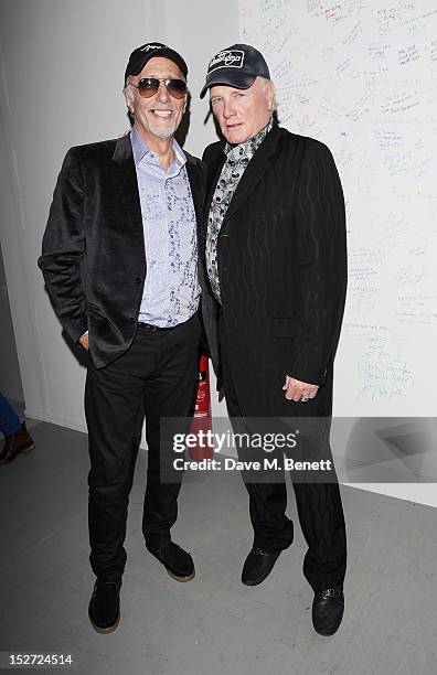 Beach Boys David Marks and Mike Love arrive at the EMI Music Sound Foundation fundraiser at Somerset House on September 24, 2012 in London, England.
