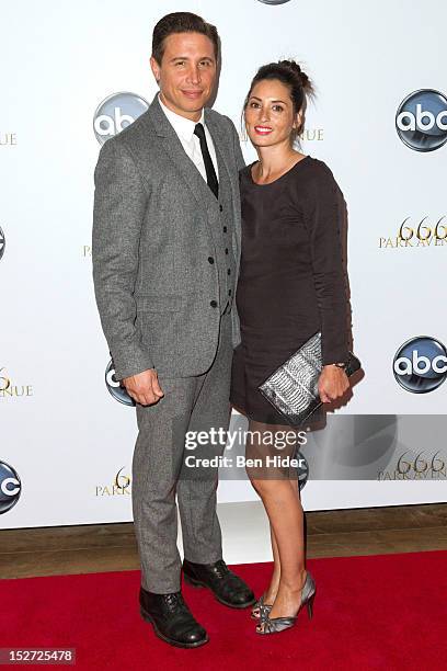 Actor Erik Palladino and Jamie Lee-Palladino attend the "666 Park Avenue" Series Premiere Party at Crosby Street Hotel on September 24, 2012 in New...