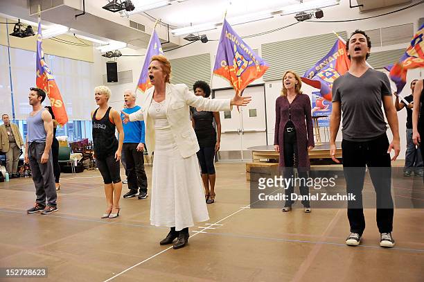 Carolee Carmello and cast perform at the "Scandalous" Broadway Cast Rehearsal at The New 42nd Street Studios on September 24, 2012 in New York City.
