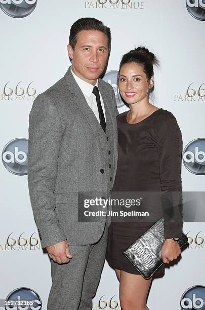 Actor Erik Palladino and wife Jamie Lee-Palladino attend the "666 Park Avenue" Premiere at the Crosby Street Hotel on September 24, 2012 in New York...