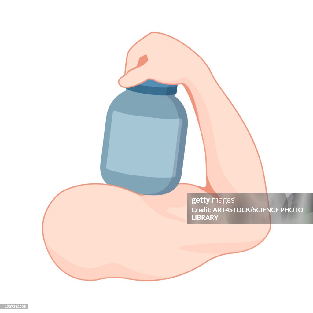 Protein supplements, conceptual illustration