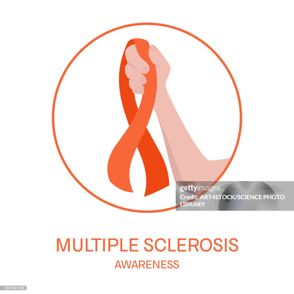 Multiple Sclerosis Awareness Ribbon Conceptual Illustration High-Res ...