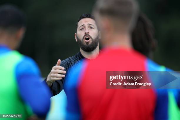 Damia Abella Coach of West Bromwich Albion during a West Bromwich Albion Pre-Season Training Camp at St Georges Park on July 12, 2023 in...