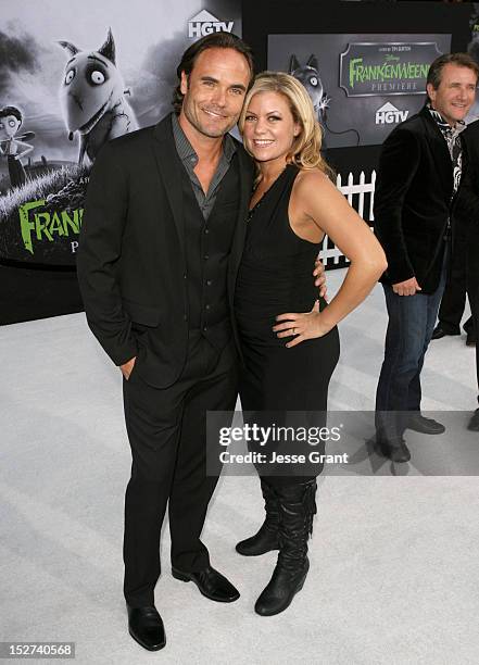 Actor Matthew Blashaw and his wife Teresa Blashaw arrive at Disney's 'Frankenweenie' premiere at the El Capitan Theatre on September 24, 2012 in...