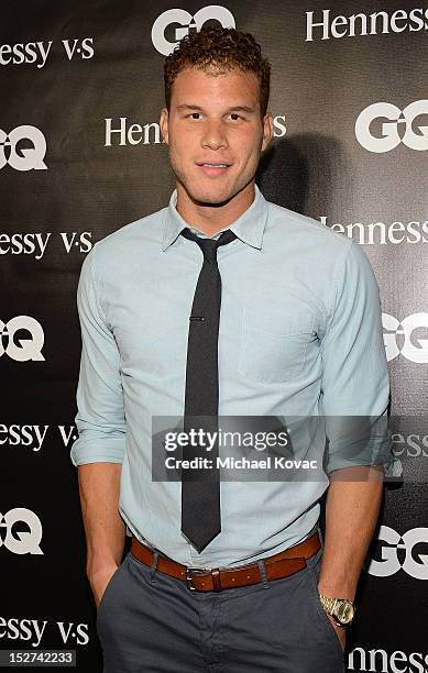 Basketball player Blake Griffin attends the GQ October Cover Party With Chris Paul with Hennessy at Sayer's Club on September 24, 2012 in Los...