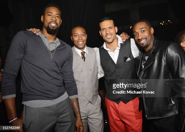 Basketball players DeAndre Jordan, Caron Butler, Matt Barnes, and Gilbert Arenas attend the GQ October Cover Party With Chris Paul with Hennessy at...