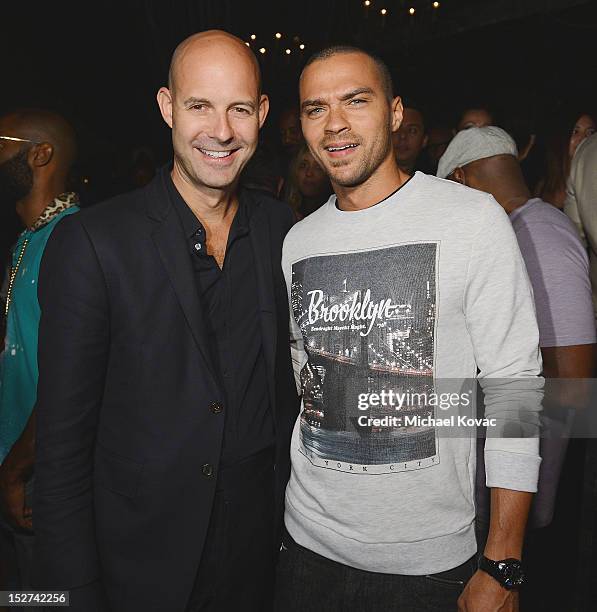 Publisher Chris Mitchell and actor Jesse Williams attend the GQ October Cover Party With Chris Paul with Hennessy at Sayer's Club on September 24,...