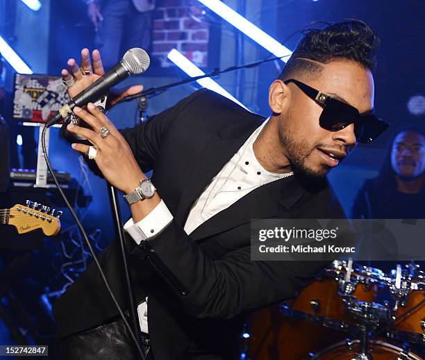 Singer Miguel performs onstage at the GQ October Cover Party With Chris Paul with Hennessy at Sayer's Club on September 24, 2012 in Los Angeles,...