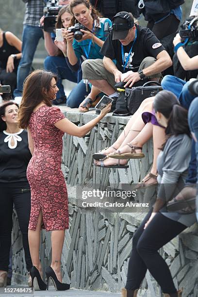 Spanish actress Penelope Cruz attends the "Venuto al Mondo" photocall at the Kursaal Palace during the 60th San Sebastian International Film Festival...