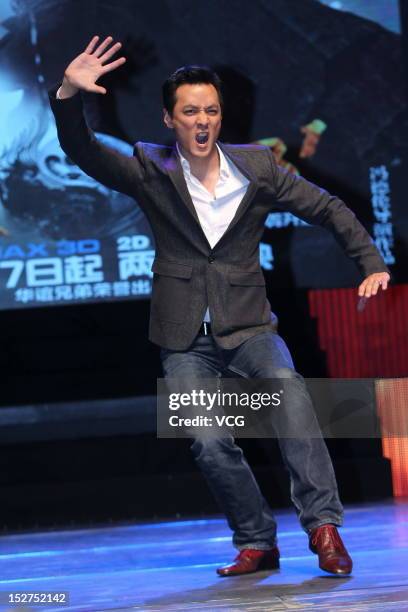 Actor Daniel Wu attends "Taichi 0" press conference at Shimao Cinema on September 25, 2012 in Shaoxing Xian, China.