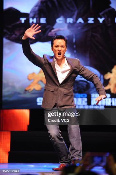 Actor Daniel Wu attends "Taichi 0" press conference at Shimao Cinema on September 25, 2012 in Shaoxing Xian, China.