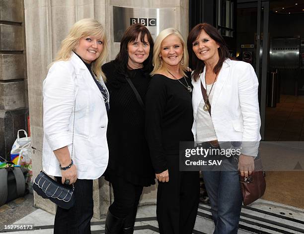 Linda, Coleen, Bernie and Maureen of the The Nolans sighted at BBC Radio 2 on September 25, 2012 in London, England.