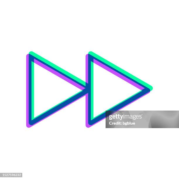 fast forward. icon with two color overlay on white background - fast forward symbol stock illustrations