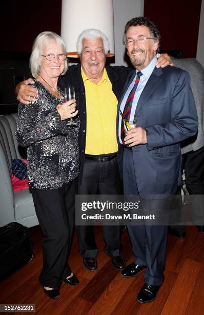 Babs Powell, Antonio Carluccio and Robert Powell attend as chef Antonio Carluccio hosts a party to celebrate the release of his memoir 'A Recipe For...