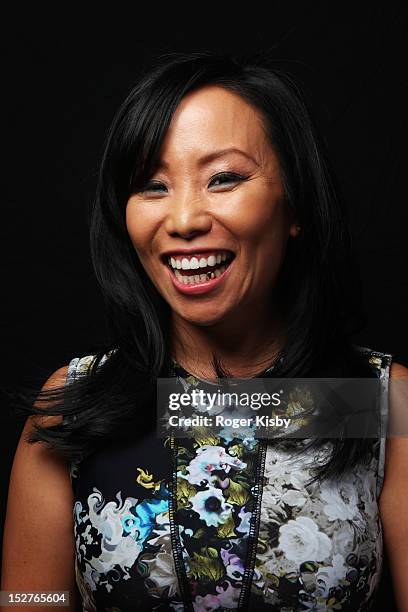 Miss Info poses for a portrait backstage at vitaminwater Fader uncapped at the The Angel Orensanz Foundation on September 24, 2012 in New York City.