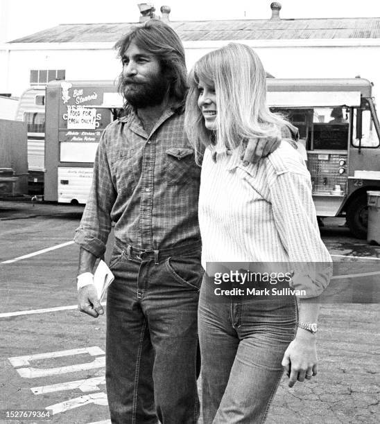 Musician/Singer/Songwriter Dennis Wilson with wife Actress Karen Lamm during rehearsal for the 3rd Annual Rock Awards, held at The Palladium,...