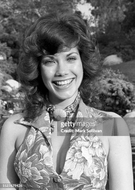 Barbi Benton at the Playboy Mansion in Holby Hills, CA 1975.