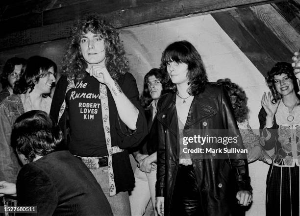 Singer/Songwriter Robert Plant and Actor/Singer/Radio Personality Michael Des Barres attend the performance by the Runaways at the Starwood, West...