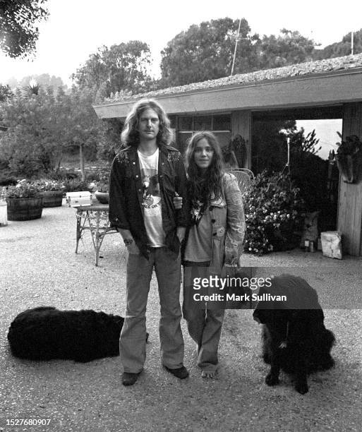 Musician/Singer/Songwriter Roger McGuinn and wife Linda Gilbert at their home in Malibu, CA 1974.