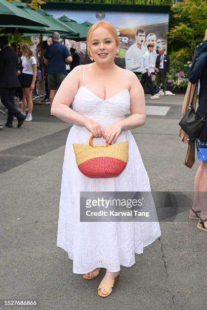 Nicola Coughlan attends day seven of the Wimbledon Tennis Championships at the All England Lawn Tennis and Croquet Club on July 09, 2023 in London,...