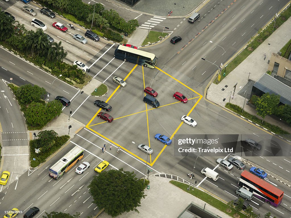 Aerial view of Major Road Junction Singapore