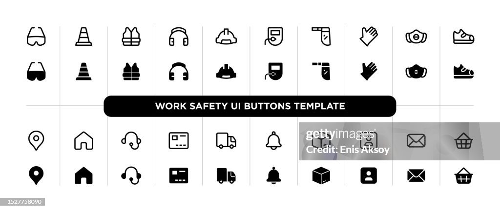 Safety Programs Button Image Work Safety User Interface Buttons Template High-Res Vector Graphic ...
