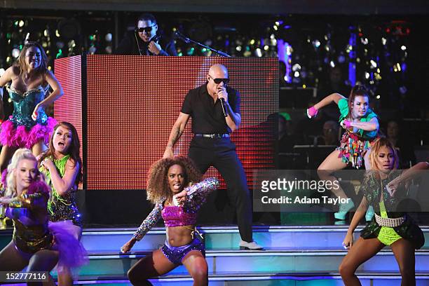 Episode 1501A" - Global superstar Pitbull hit the stage with the primetime television debut of his new single, "Don't Stop the Party," from his...