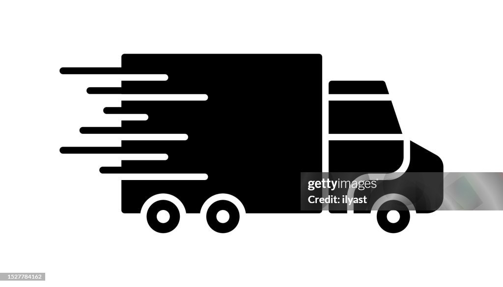 Truck Delivery Black Line & Fill Vector Icon