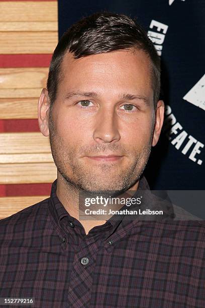 Kaskade attends the GRAMMY U Los Angeles Presents Up Close And Personal With Steve Aoki And Kaskade at Los Angeles Film School on September 25, 2012...