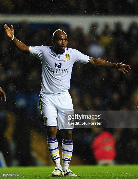 Leeds player El-Hadji Diouf in action during the Capital One Cup Third Round match between Leeds United and Everton at Elland Road on September 25,...