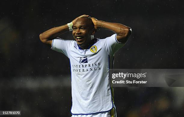 Leeds player El-Hadji Diouf in action during the Capital One Cup Third Round match between Leeds United and Everton at Elland Road on September 25,...