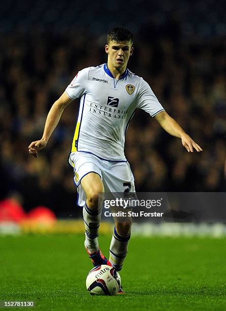 Leeds player Sam Byram in action during the Capital One Cup Third Round match between Leeds United and Everton at Elland Road on September 25, 2012...